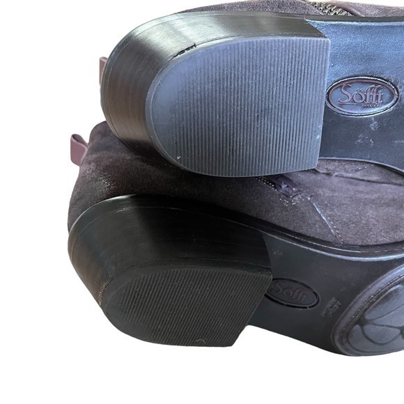 Sofft Vinton Chocolte Brown Suede Booties Boots Size Zip Western Heel Size 8.5 - Picture 9 of 9